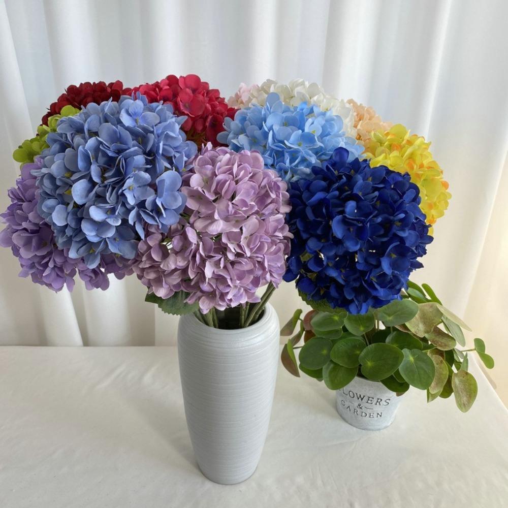 Brushed Cloth Artificial Hydrangea Flower 58CM Bridal Hydrangea Bouquet Living Room Decoration