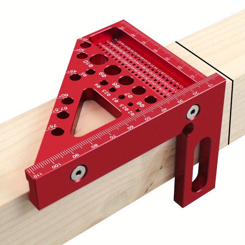1Set Multi Angle Hole Ruler Multi-function Carpenter Square Woodworking Protractor Aluminum Miter Triangle Ruler Layout Tools