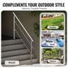 70.9in Handrails for Outdoor Steps 2 Crossbars Staircase for Porch Deck