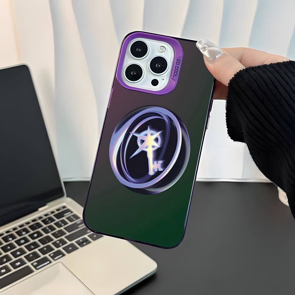 Певец L-Lara Raj Для iPhone 17,16,15,14,13,12,11,Mini,Pro,E,SE4,XS,MAX Фиолетовый Ударопрочный Конфетный Матовый Чехол