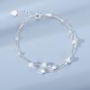 Women Star Charms Bracelet Dainty Dual Chain Bracelet Copper Alloy Hand Jewelry