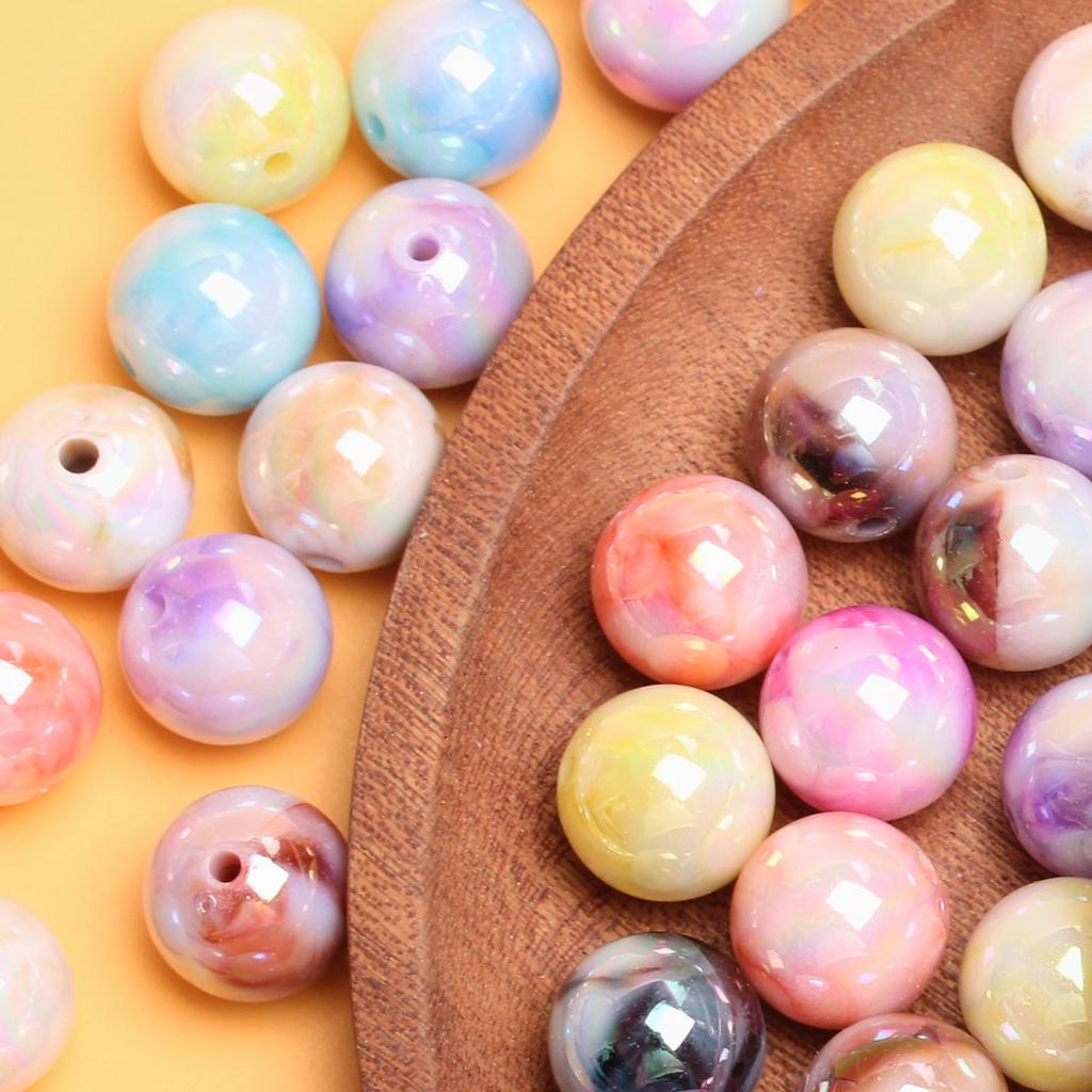 500 г около 200 шт 16 мм цепочка для телефона, серьги, ювелирные аксессуары, материалы для рукоделия, цветные круглые бусины с УФ-градиентом, окрашенные методом Halo, для DIY