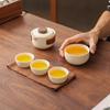 Moon White Glaze Portable Kungfu Tea Set, Travel Ceramic Tea Set, A Minimalist Look Modern Chinese Tea Sets,suitable for Home Office Business Trip