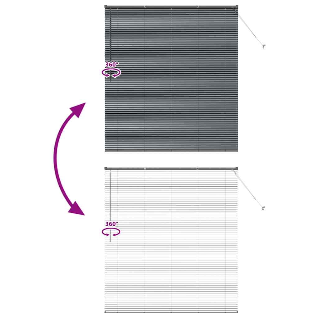 Aluminum Venetian Blinds Dark Grey 175 x 155 cm