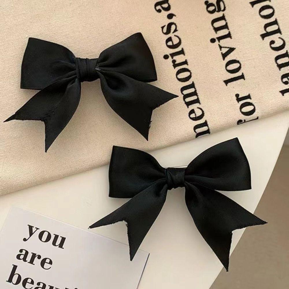 Разноцветные заколки-банты для волос, атласные ленты, аксессуары для волос, модные заколки-банты из лент, женские