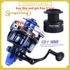 Spinning Reel 13+1BB Light Weight Ultra Smooth Aluminum  Fishing Reel with Free Spare Graphite Spool