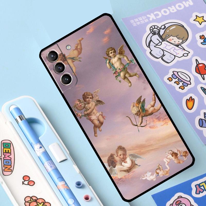 Cartoon Angel Baby Printing Case For Samsung Galaxy S23 S22 Ultra S21 Plus S8 S9 S10 Note 10 20 Ultra S20 FE S21 FE Cover