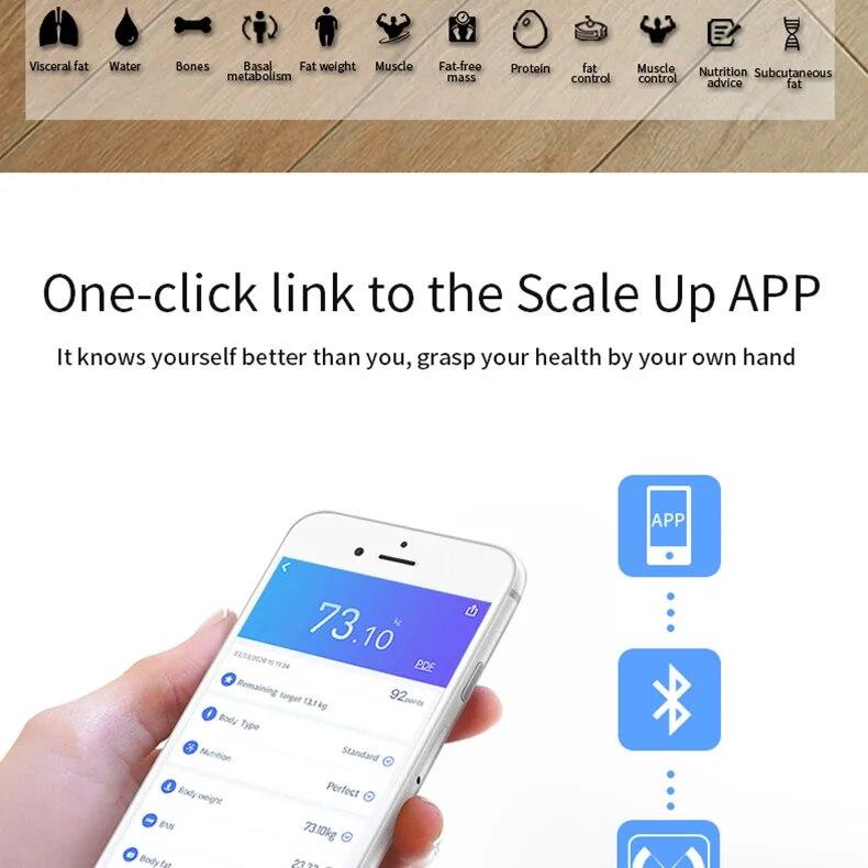 Body Fat Scale Smart Wireless Digital Bathroom Weight Scale Body Composition Analyzer With Smartphone App Bluetooth-compatible