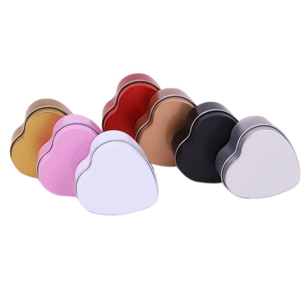 Empty Heart Shape Tins Tinplate Jewelry Box Multifunctional Heart Metal Box Home