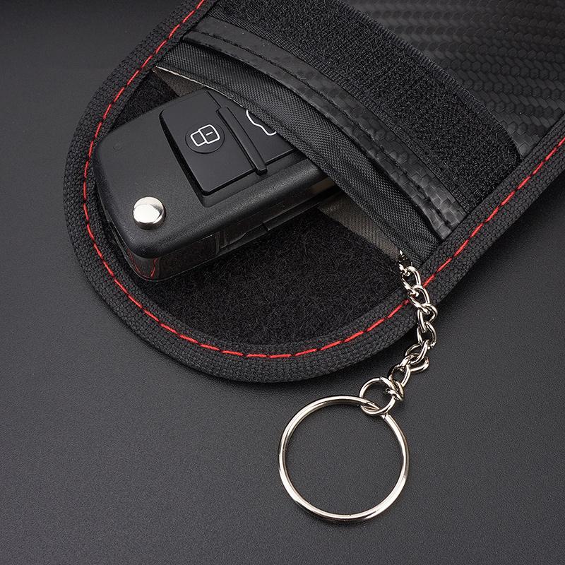 rldf3 Car LOGO Key Storage Bag Blocker Case Pocket Remote Control For SEAT Cupra Ibiza Leon E-Racer Ateca FR 5f MK2 Car Accessories
