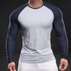 Весенняя мужская футболка с длинным рукавом из ледяного шелка, новая повседневная с круглым вырезом, красивая базовая футболка для молодых стройных мужчин
