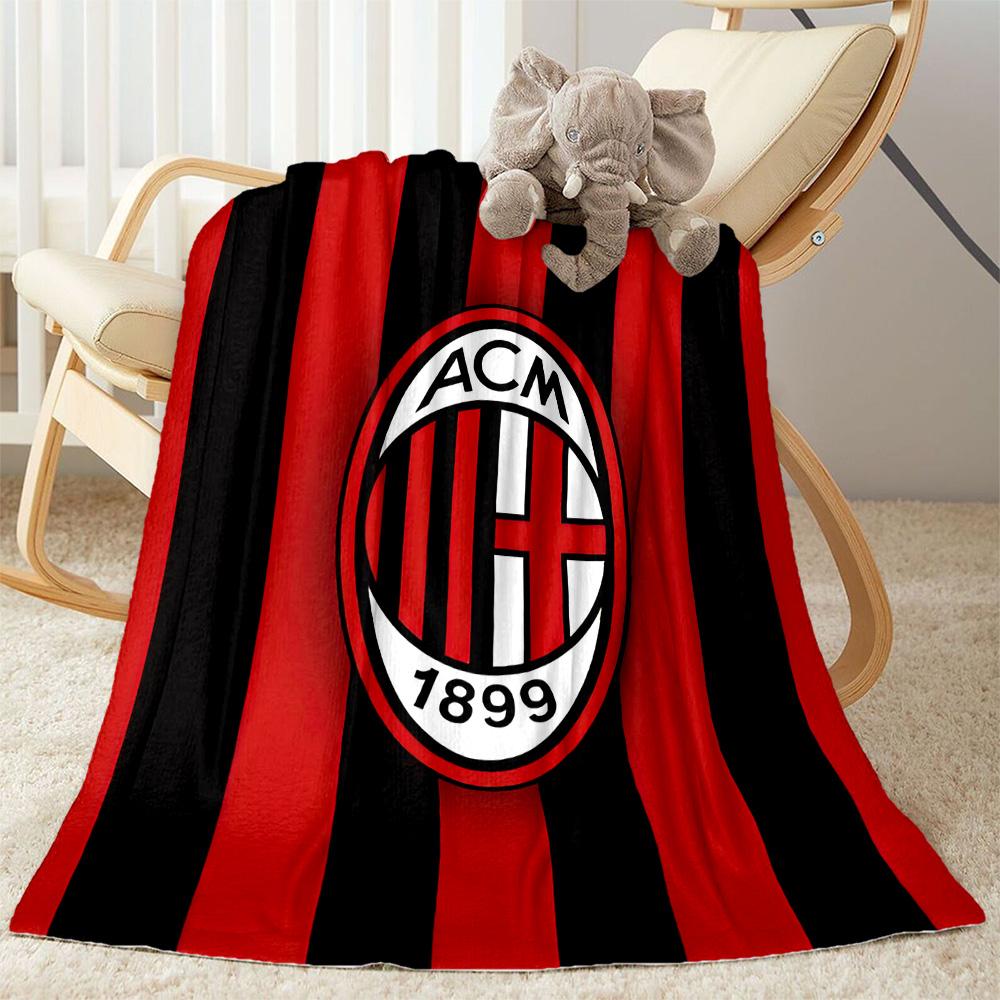 Ac Milan Blanket Comfortable Suitable For Sofa Picnics Bedding Four Seasons Multipurpose Stylish Decor Ideal Gift For Birthday Valentine'S Day