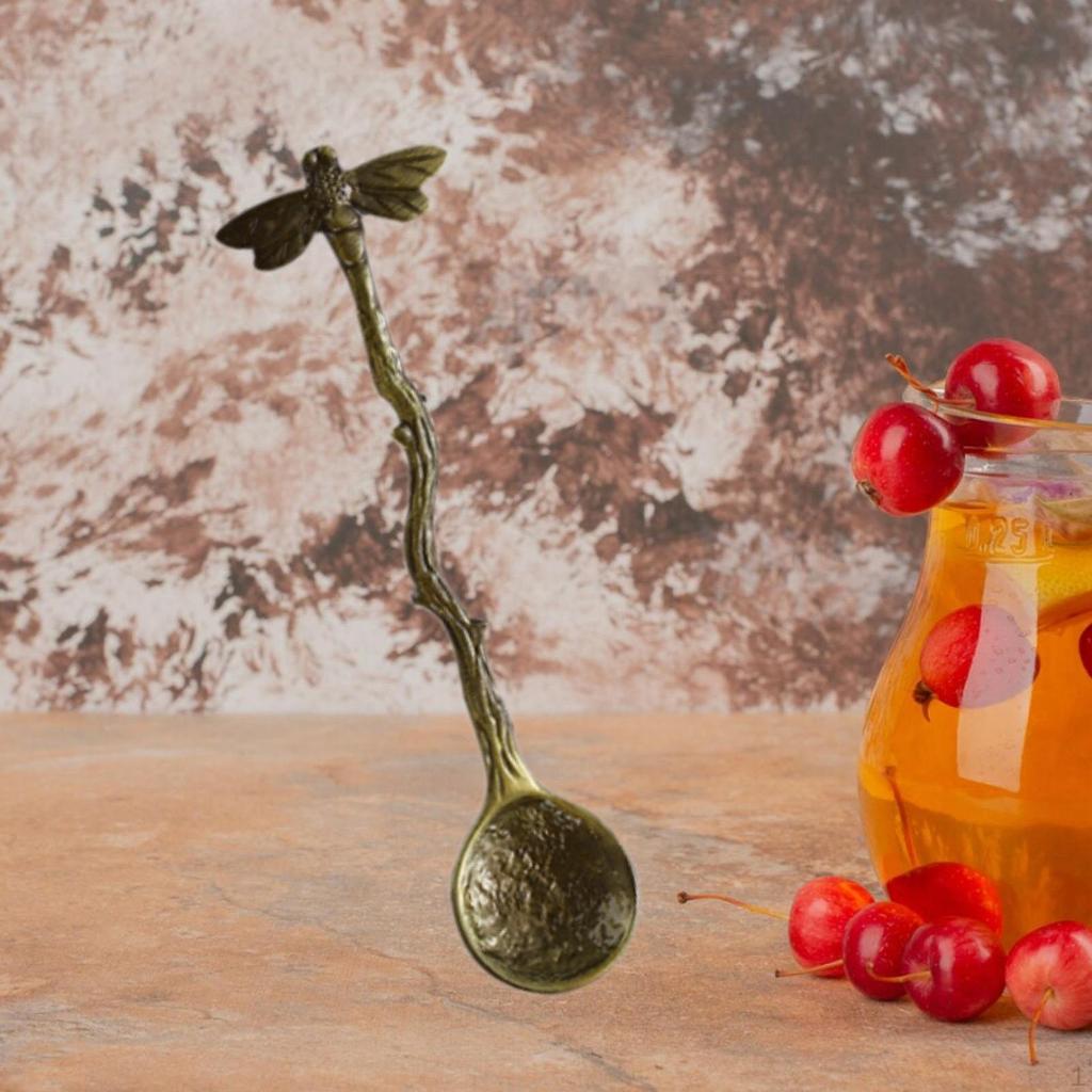 4 шт. Ложка для торта в виде стрекозы с длинными ручками для десерта и чая