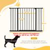 Extendable Dog Gate Up to 147 cm with Screws and Wide Opening, Metal and Plastic, 76 cm High, Black