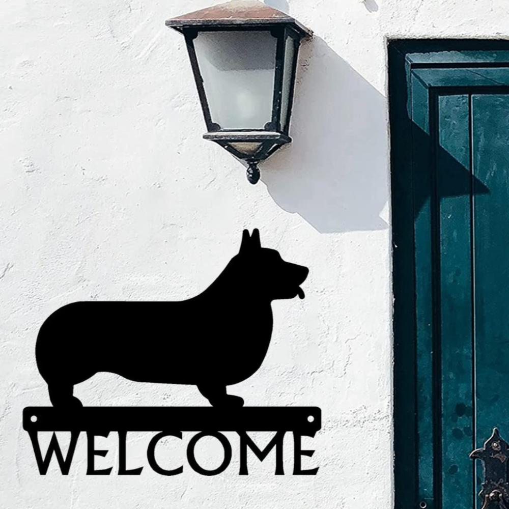 Welsh Corgi Dog Welcome Sign Twelve Inch Wide Home Decor Wall Accessory Corgi Dog Welcome Sign Twelve Inch Home Decor Ornament