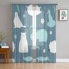 Animals Cartoon Design Tulle Sheer Curtains for Living Room the Room Bedroom Kitchen Decoration Voile Organza Curtains