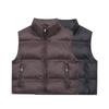 Womens Stand Collar Sleeveless Zip Pocket Puffer Vest Jacket 2025 Winter 3D