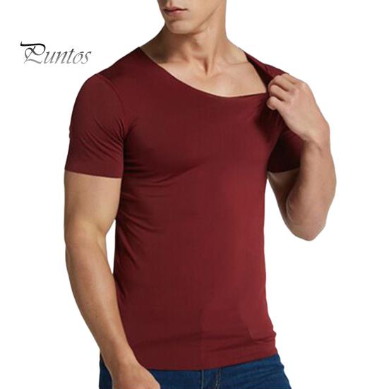 Мужские футболки Ice Silk, повседневная спортивная футболка с коротким рукавом, летняя дышащая влагоотводящая майка с V-образным вырезом