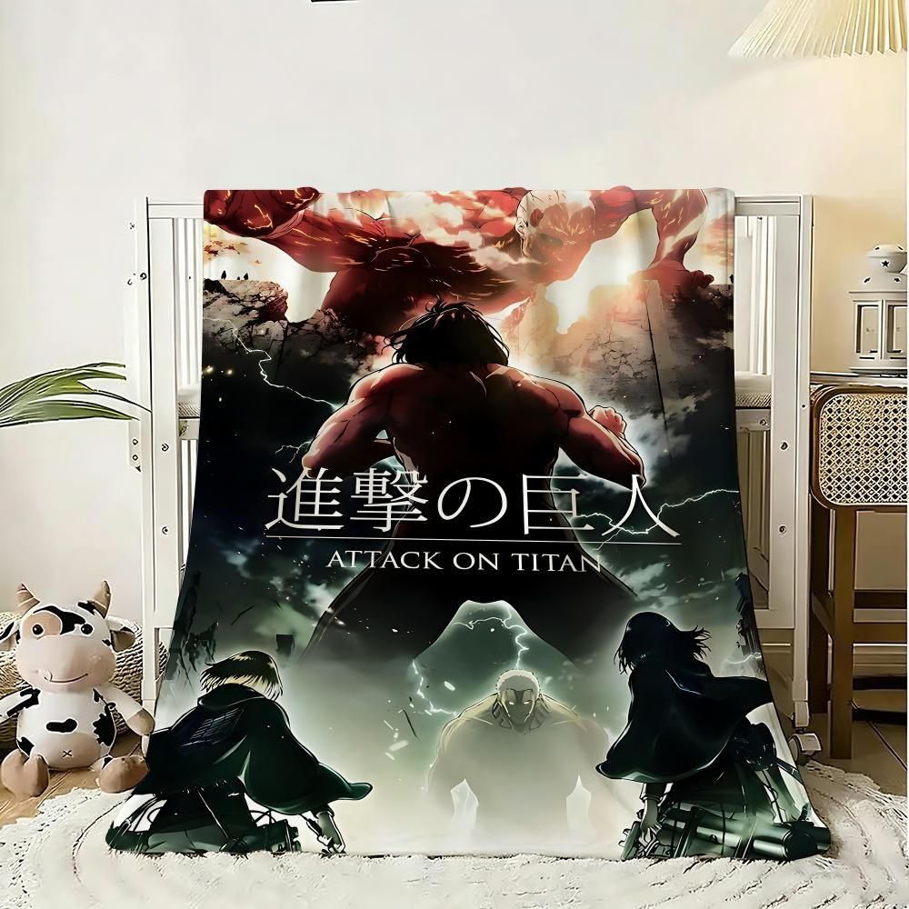 Hot Anime Attack on Titan Throw 240g Flannel Blanket Lightweight Soft Skin-friendly Summer Thin Throw Blanket