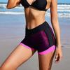 CHARMLEAKS Women High Waist Swim Shorts Front Mesh Layer Solid Swimming Shorts Boyleg Tankini Bikini Bottom Swimwear