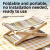 Adjustable Height Folding Wooden Beach Pillow Compact Canvas Lounge Headrest  Household