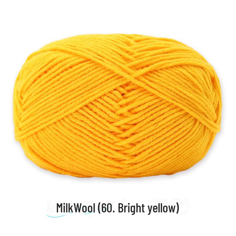 4-Strand Combed Milk Cotton Yarn Ball for DIY Crochet: Doll Making & Baby Sweater/Scarf Kit