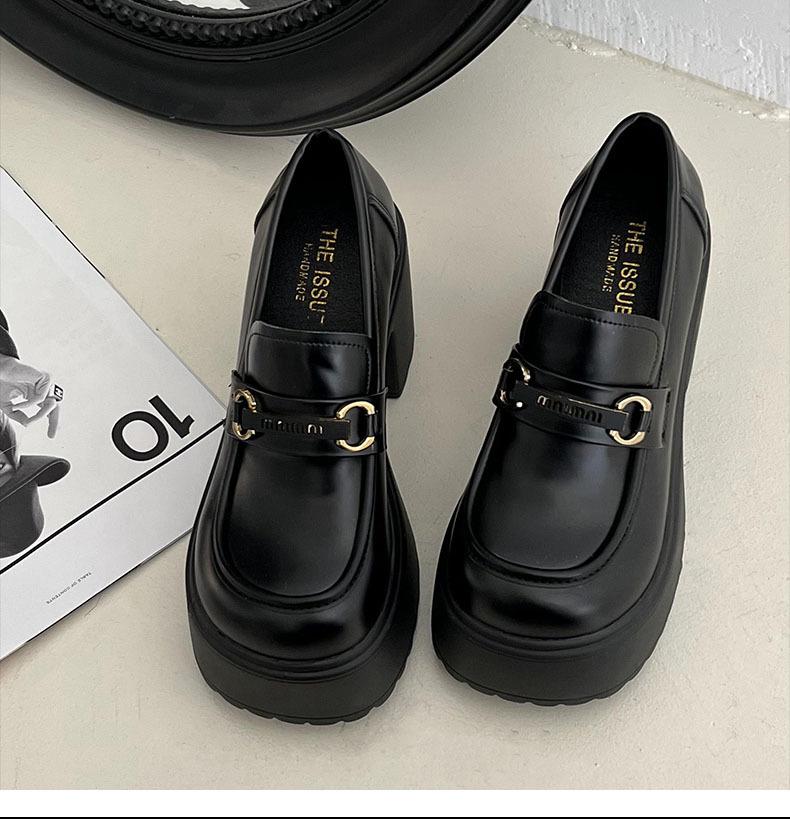 Интернет-знаменитость белый французский маленький толстый каблук туфли на высоком каблуке женские весна и осень 2025 новые универсальные Мэри Джейн маленькие кожаные туфли