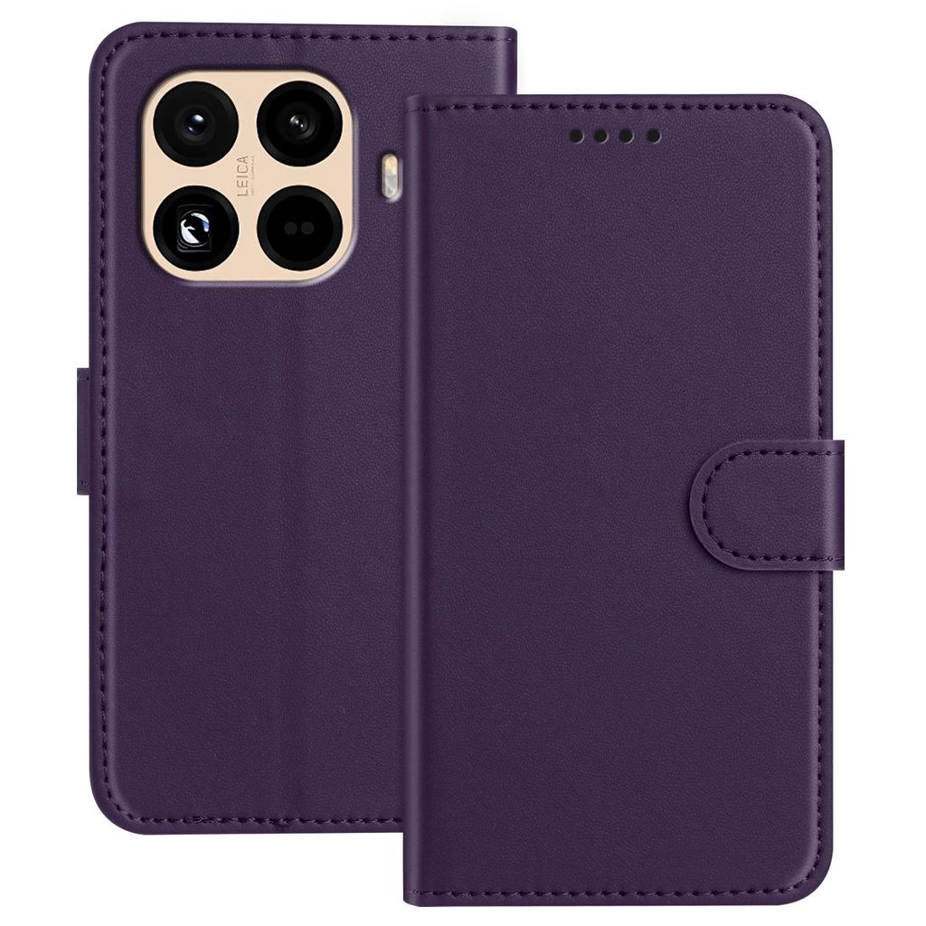 Для Xiaomi 15T Pro Кожаный чехол-кошелек-подставка Однотонный Противоударный чехол для телефона