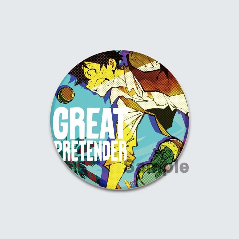 32/44/58mm Great Pretender Pin Round Cartoon Funny Snap-in Brooches for Backpack Cothes Accessories Anime Collection Badge Hat Decoration