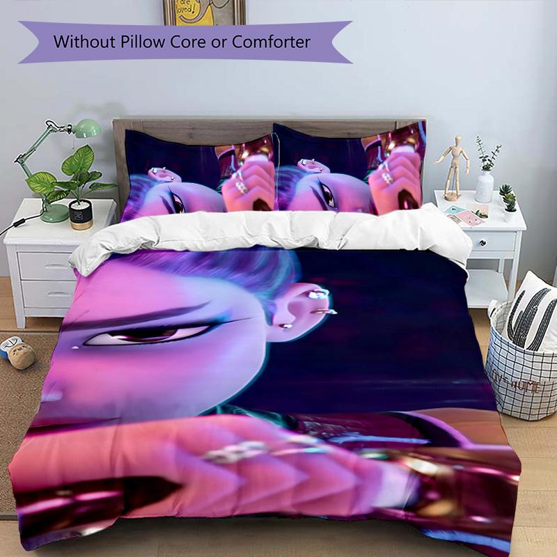 KPOP Hunter 3pcs Bedding Set Duvet Cover Closure Includes 1 Duvet Cover & 2 Pillowcases for All Seasons Bedroom Home Dorm Decor