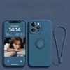 Мягкий силиконовый чехол для iPhone 16 15 Plus 13 12 Mini 14 11 Pro Max XS XR с кольцом-держателем и магнитным ремешком на запястье, защитный чехол