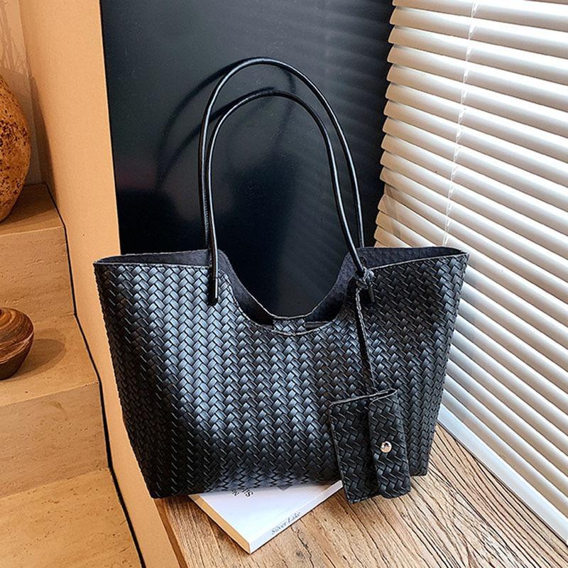 Вязаная сумка большой вместимости женская осенне-зимняя новая повседневная на плечо сумка «мать и дитя» ретро высококлассная сумка-тоут