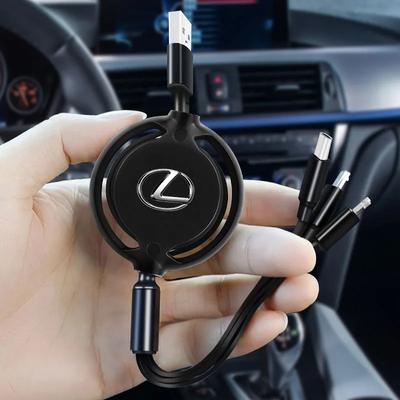 Автомобильный кабель 3 в 1 Micro USB Type C для быстрой зарядки для Lexus F SPORT ES RX NX LS UX LM LX GX LC RZ IS CT GS RC HS SC TX LB
