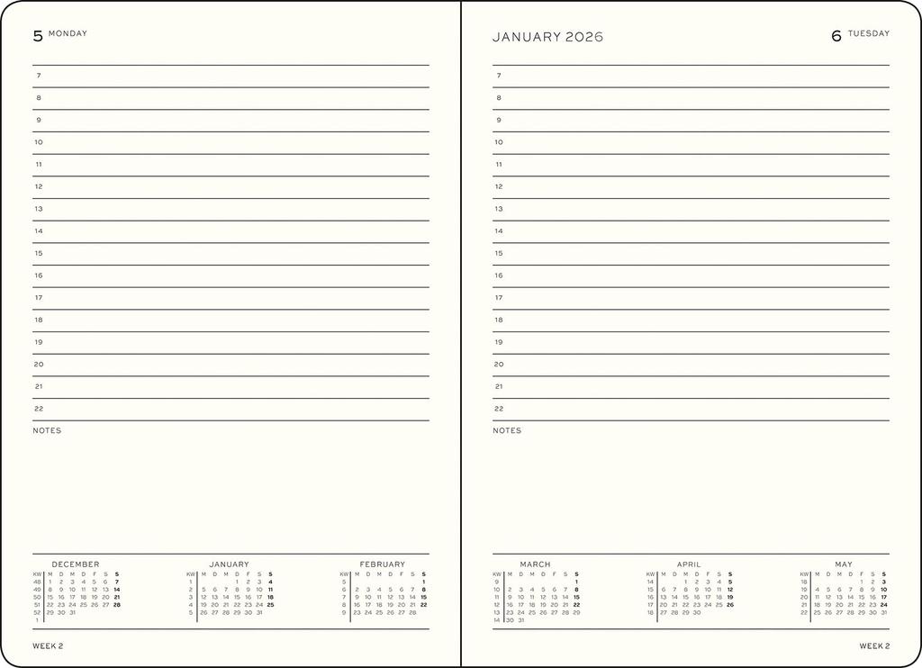 Leuchtturm 2026 Январь Ежедневник Весна Официально Импортированный Планировщик, Старт, А5, Лист, 372775,