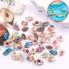 4/9/15pcs Shell Material Painted Decorative Beads, Colored Shell Non Porous Shell Ocean Loose Jewelry Making Interval Be