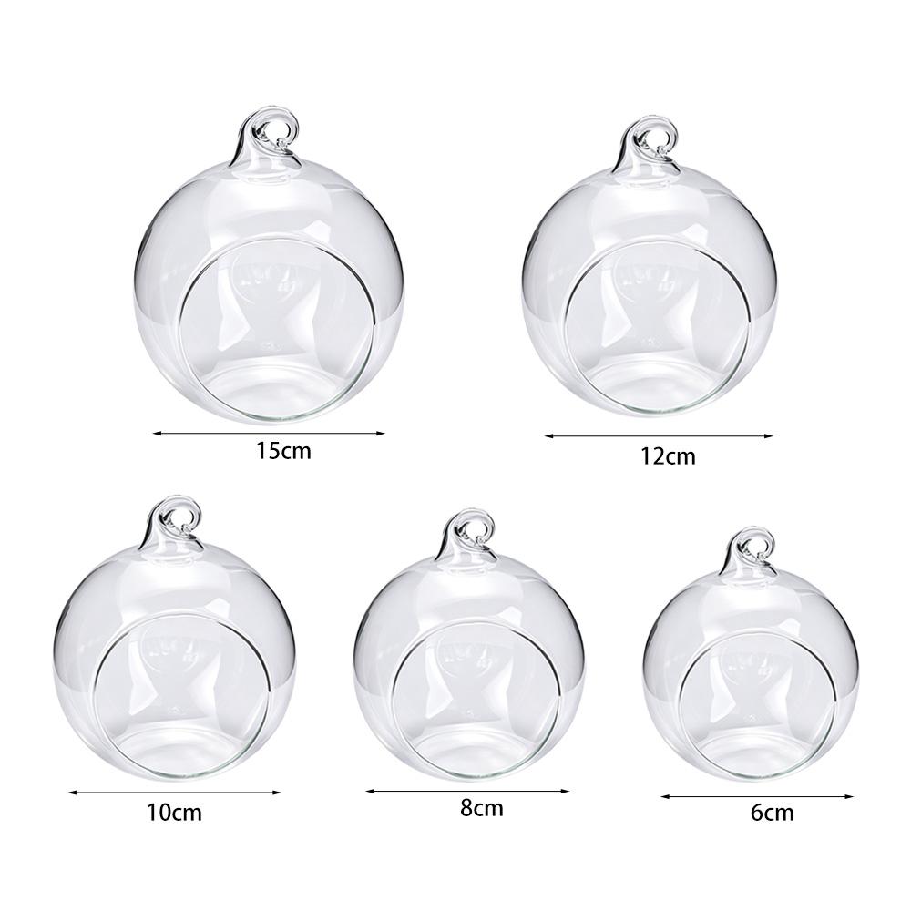 Clear Hanging Glass Vases Transparent Glass Planter Hanging Tealight Holder Office Decoration