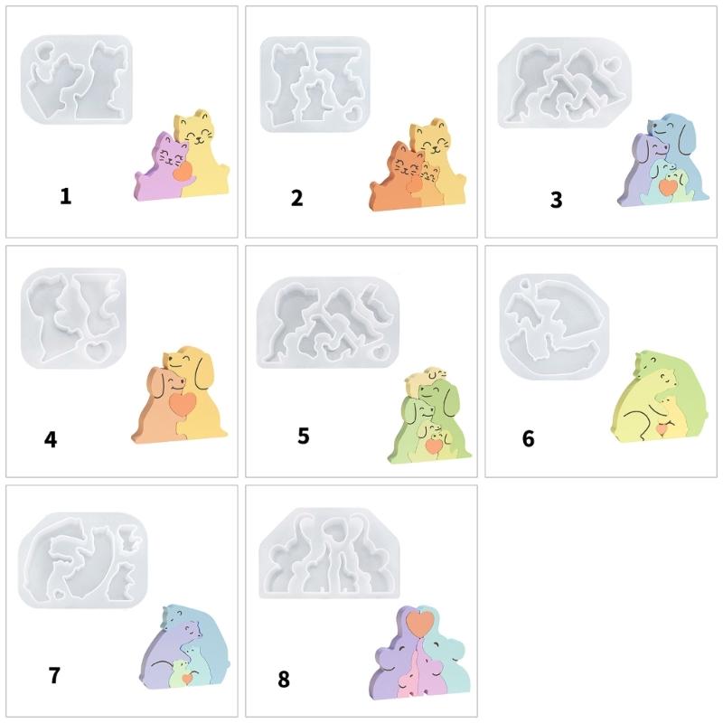 Desktop Ornament Mold Animal Holding Love Heart Candle Mould Silicone Mould for Jewelry Making and Handmade Craft