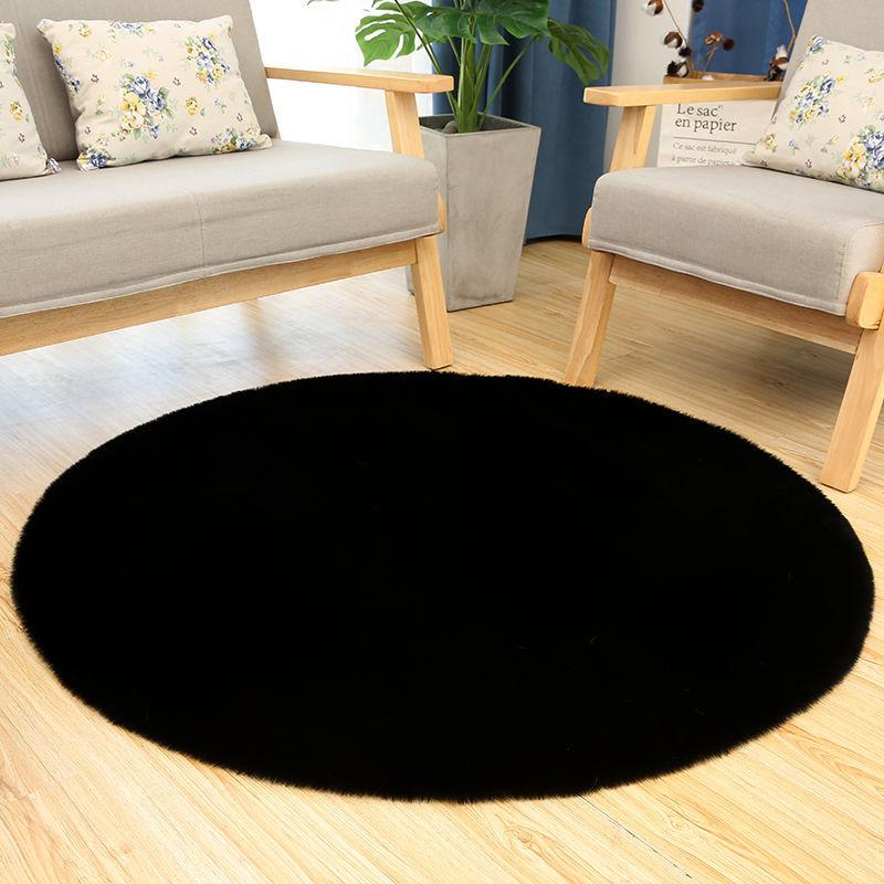 Round Children 'S Carpet Furry Girl Room Non -Slip Floor Mats White Artificial Rabbit Fur Living Room Bedroom Home Decoration Rugs