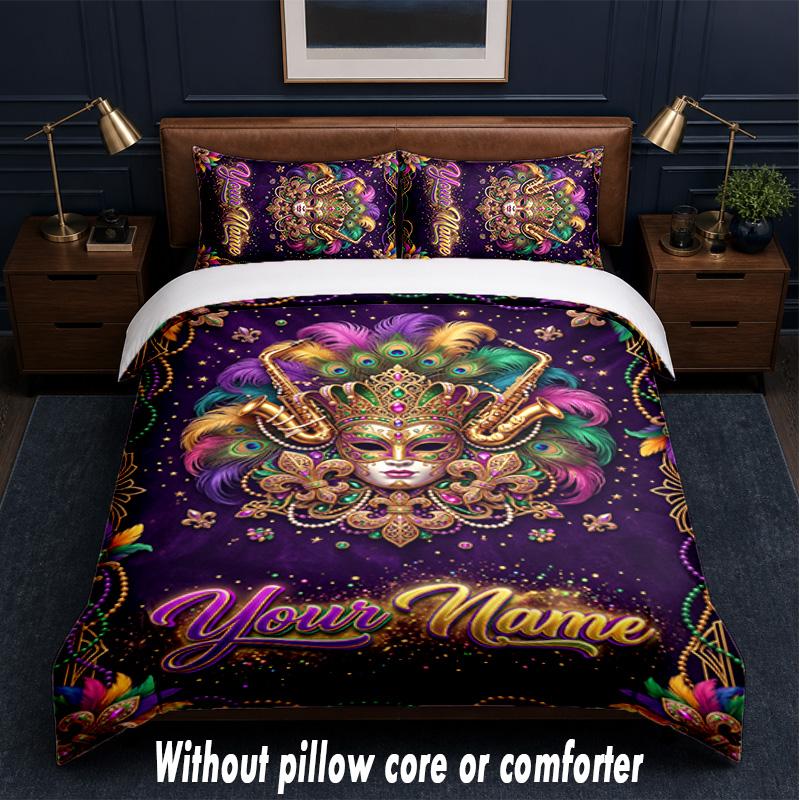 Other Similar Designs Theme Custom Text Or Name 3Pcs Bedding Set,1 Flat Sheet & 2 Pillowcases Personalized Home Bedding