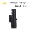 Outdoor Mini Portable Monocular 6-18x42 Zoom Ed Glass Binocular Telescope For  With Bak4 Prism