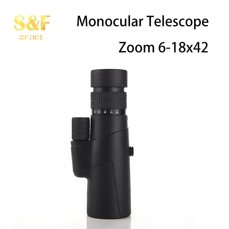 Outdoor Mini Portable Monocular 6-18x42 Zoom Ed Glass Binocular Telescope For With Bak4 Prism