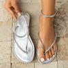 Модные женские сандалии 2025 Новые модные шлепанцы с круглым носком с неглубоким вырезом Новые летние сандалии Элегантные повседневные туфли на плоской подошве Sandalias De Mujer