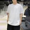 Men T-shirt Round Neck Solid Casual Style Loose Half Sleeve Color Pullover Daily Wear Youthful Teenager Sport Top