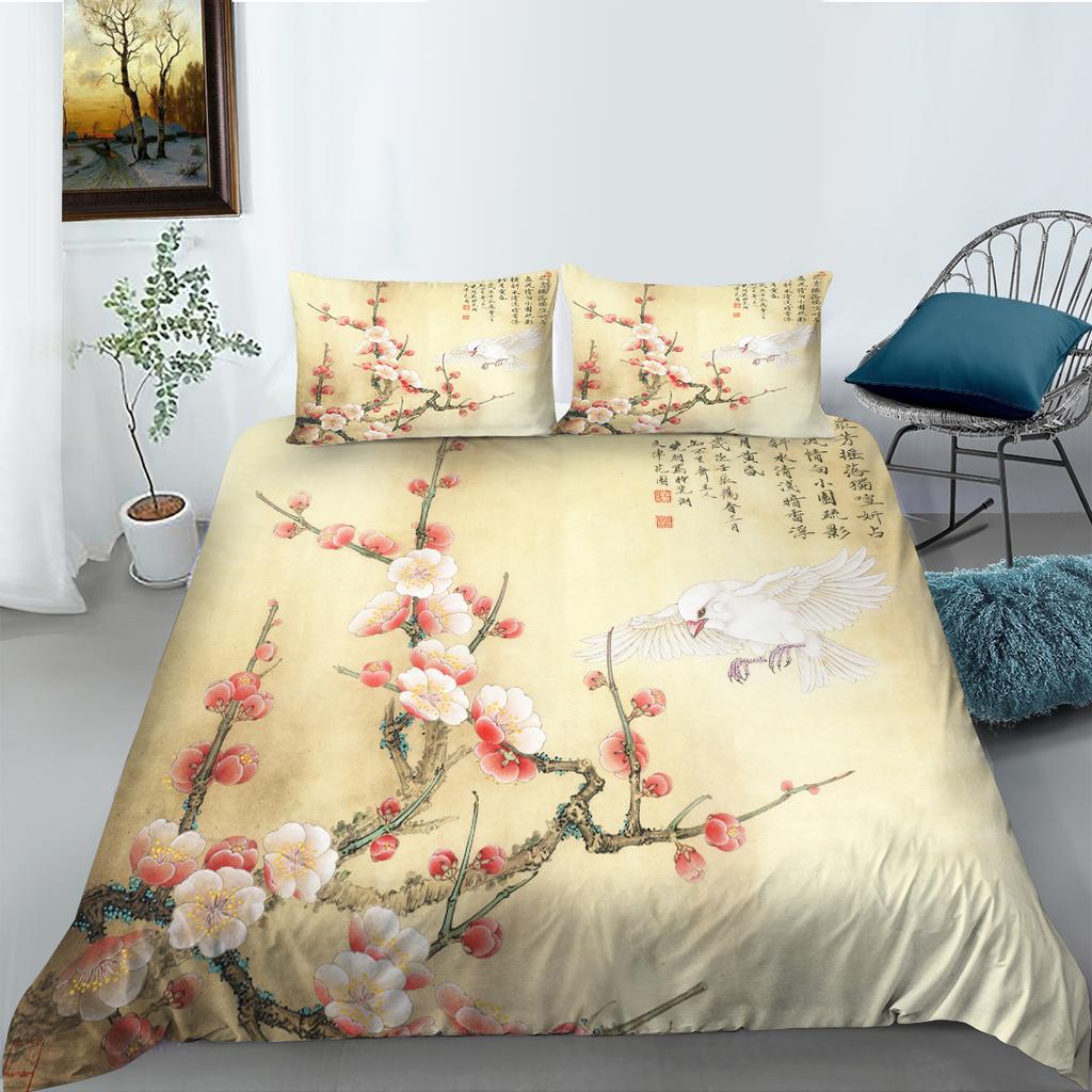 Постельное белье с рисунком 3D-пейзажа, односпальная двуспальная кровать, полноразмерная наволочка и пододеяльник, печать с изображением моря и растений, украшение дома из материала из микрофибры