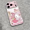 Большой защитный чехол Hello Kitty с клубникой для Apple 17Pro/16/15/14/13/11 - Полное покрытие кнопок