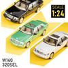 1/24 Benz W140 320SEL Alloy Vintage Car Diecast Metal Classic Car Toy Model Sound Light Pull Back Collectibles Children Birthday Gift