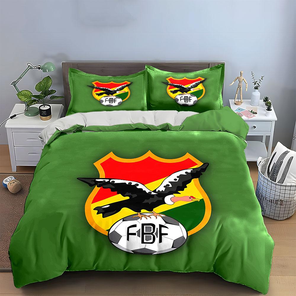 Bolivia Football Emblem Bedding Duvet Cover Set Duvet Cover Pillowcases (1*Duvet Cover 2*Pillowcases, without duvet insert)