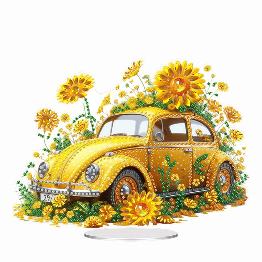 Acrylic Special Shape Angel Sunflower Diamond Painting Tabletop Ornaments Kit Rhinestones Desktop Ornaments for Adults Beginner