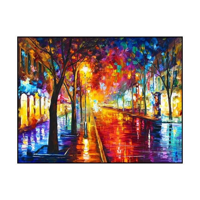 Abstract City Landscape Oil Painting Eiffel Tower Wall Art Canvas Prints Pop Paintings Decorative Pictures for Living Room Decor No Frame