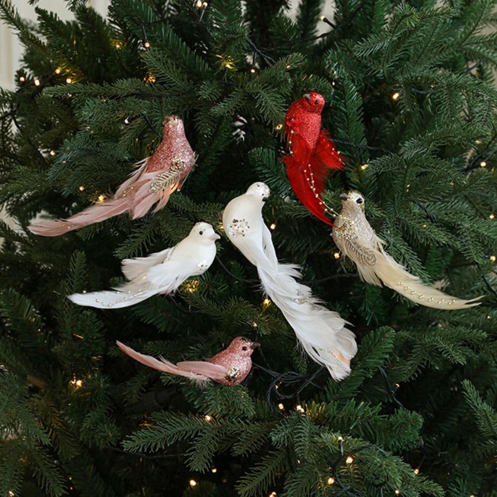 Realistic Christmas Birds Ornament Artificial Christmas Tree Decoration Home Xmas Decor